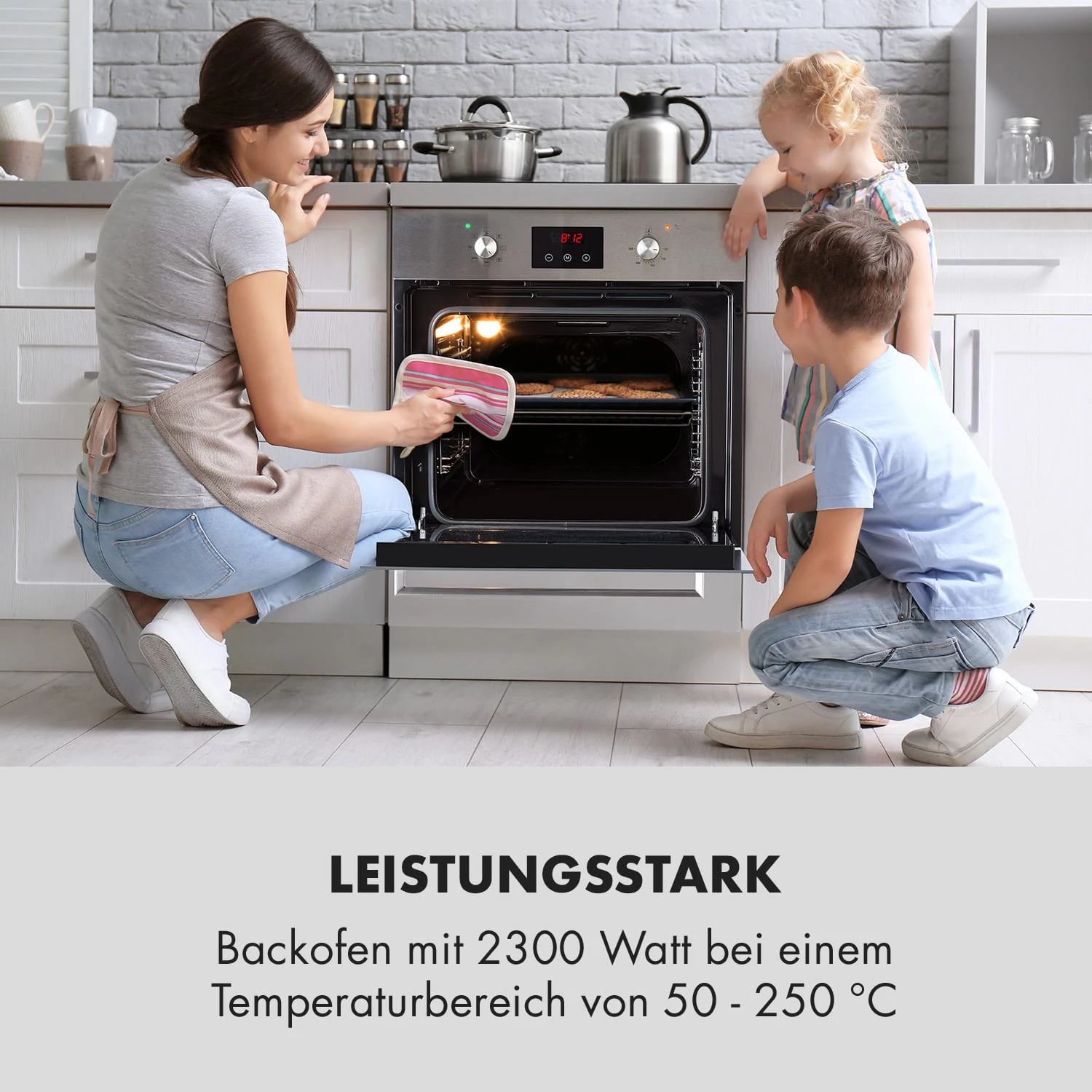 Kalahari Elektrischer Einbaubackofen 2300W 7 Funktionen Schwarz 4 Kalahari Elektrischer Einbaubackofen 2300W 7 Funktionen Schwarz – Bild 2