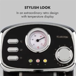 Espressionata Gusto Espressomaschine 1100W 15 Bar Druck Schwarz -Klarstein 10033209 yy 0003 logo Klarstein Espressionata Gusto Espressomaschine