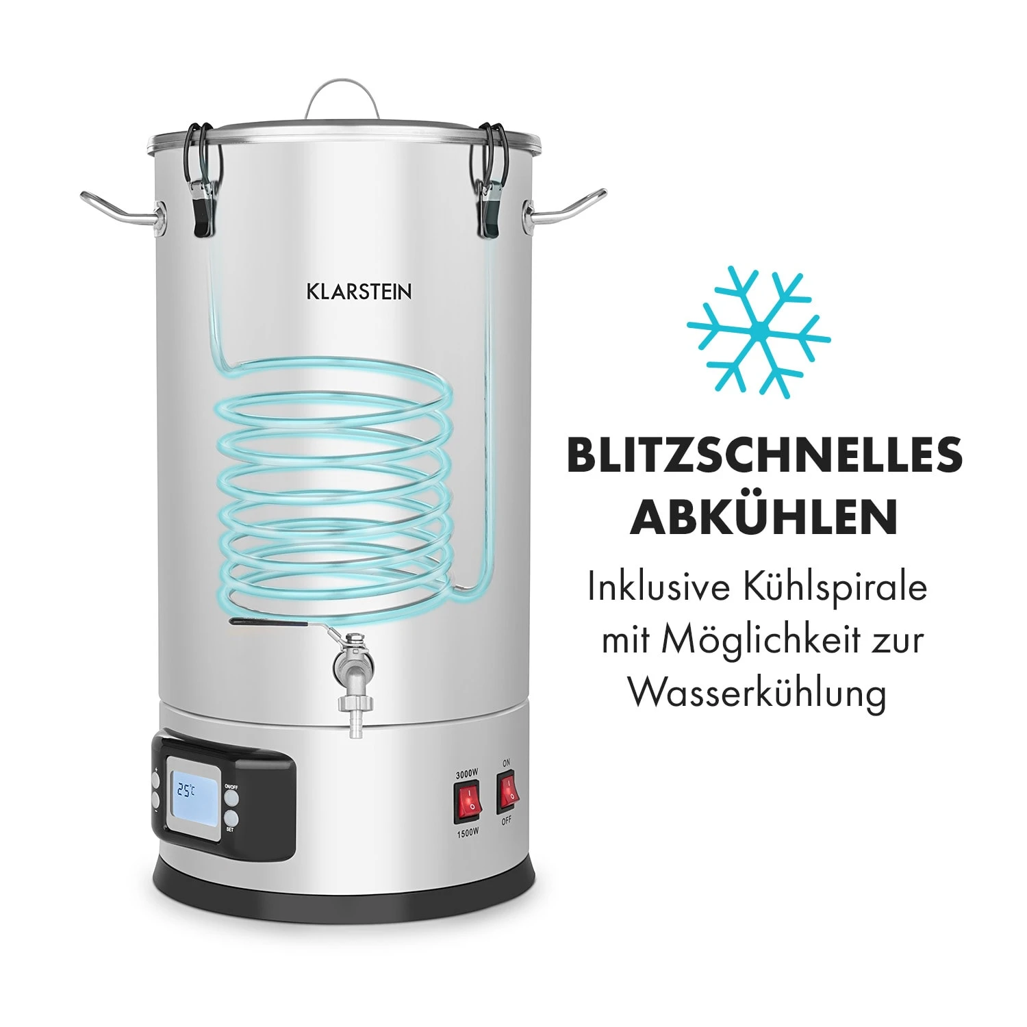 Maischfest Maischekessel 5 Teile 1500/3000W 30l LCD Edelstahl 7 Maischfest Maischekessel 5 Teile 1500/3000W 30l LCD Edelstahl – Bild 5