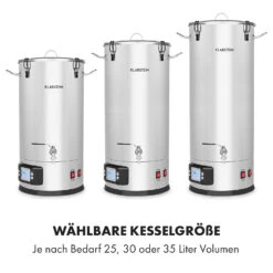 Maischfest Maischekessel 5 Teile 1500/3000W 35l LCD Edelstahl -Klarstein 10033341 de 0003 logo