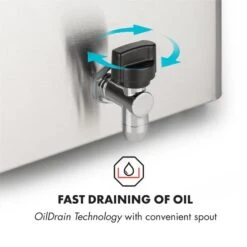 Family Fry Fritteuse 3000W Oil Drain Technology Edelstahl Silber -Klarstein 10033342 yy 0005 logo Klarstein Family Fry Fritteuse 3000W silber