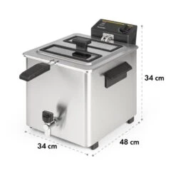 Family Fry Fritteuse 3000W Oil Drain Technology Edelstahl Silber -Klarstein 10033342 yy 0010 logo Klarstein Family Fry Fritteuse 3000W silber