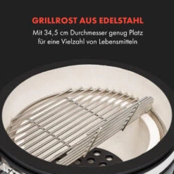 Queensize Kamado Grill Thermometer Abnehmbare Seitenteile Schwarz -Klarstein 10033377 de 0003 logo