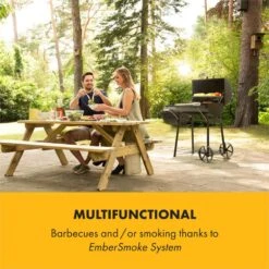 Beef Brisket Smoker Grill Holzkohlegrill/Smoker Edelstahl-Grill Mobil -Klarstein 10033460 yy 0002 logo Klarstein Beef Brisket Smoker Grill schwarz