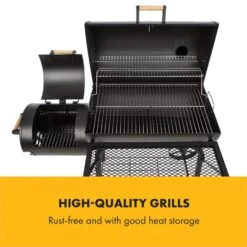 Beef Brisket Smoker Grill Holzkohlegrill/Smoker Edelstahl-Grill Mobil -Klarstein 10033460 yy 0003 logo Klarstein Beef Brisket Smoker Grill schwarz