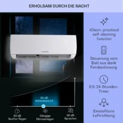 Windwaker Split-Klimaanlage 12.000 BTU/3,6 KW Luftdurchsatz 600m³/h 14 Windwaker Split-Klimaanlage 12.000 BTU/3,6 KW Luftdurchsatz 600m³/h -Klarstein 10033483 de 0004 usp