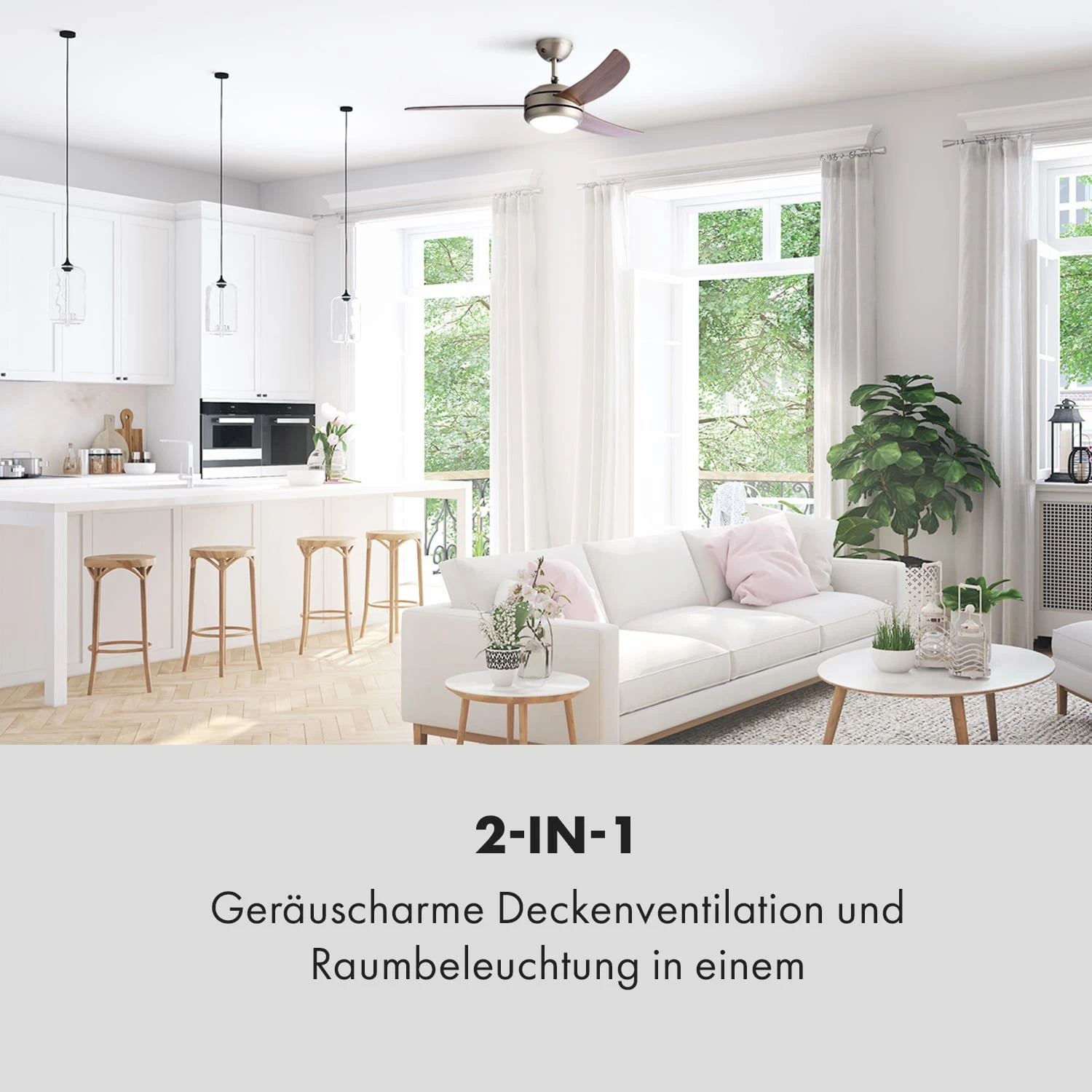 El Paso 2-in-1 Ventilator & Deckenlampe Ø132 Cm 10.344 M³/h 49 DB 4 El Paso 2-in-1 Ventilator & Deckenlampe Ø132 Cm 10.344 M³/h 49 DB – Bild 2