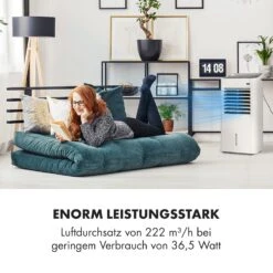 IceWind 4-in-1 Luftkühler Luftdurchsatz: 222 M³/h 36,5 Watt -Klarstein 10033496 de 0004 logo