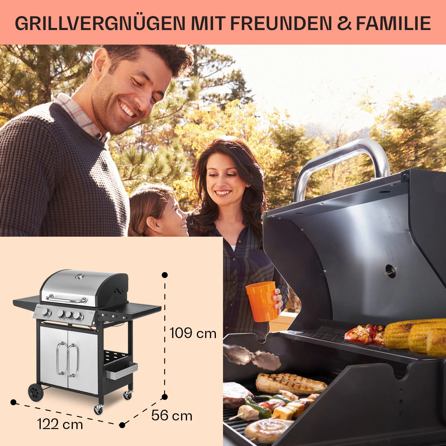 Tomahawk 3.1 S Gasgrill 3x3,6kW Brenner+2,7 KW 60x45cm Grill Edelstahl 8 Tomahawk 3.1 S Gasgrill 3x3,6kW Brenner+2,7 KW 60x45cm Grill Edelstahl – Bild 6