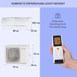 Windwaker Eco Split-Klimaanlage 9.000 BTU/2,7 KW Luftdurchsatz 610 M³/h Max. A++ -Klarstein 10033600 de 0006 usp