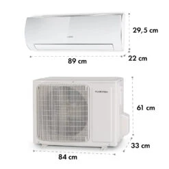 Windwaker Eco Split-Klimaanlage 12.000 BTU/3,5 KW Luftdurchsatz 680 M³/h Max. A++ -Klarstein 10033601 yy 0007 dimensions