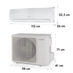 Windwaker Eco Split-Klimaanlage 24000 BTU/7 KW Luftdurchsatz 1250 M³/h -Klarstein 10033603 yy 0007 dimensions