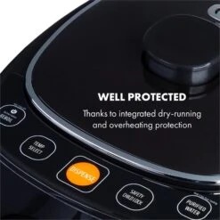 Hot Spring Plus Heißwasserspender 5l Edelstahl-Wassertank 45-95 °C -Klarstein 10033753 yy 0003 logo Klarstein Hot Spring Heisswasserspender schwarz