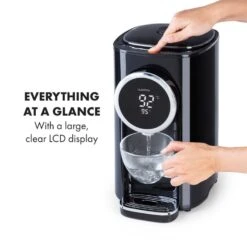 Hot Spring Plus Heißwasserspender 5l Edelstahl-Wassertank 45-95 °C -Klarstein 10033753 yy 0004 logo Klarstein Hot Spring Heisswasserspender schwarz