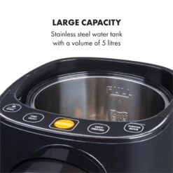 Hot Spring Plus Heißwasserspender 5l Edelstahl-Wassertank 45-95 °C -Klarstein 10033753 yy 0005 logo Klarstein Hot Spring Heisswasserspender schwarz