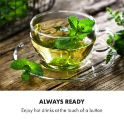 Hot Spring Plus Heißwasserspender 5l Edelstahl-Wassertank 45-95 °C -Klarstein 10033753 yy 0008 logo Klarstein Hot Spring Heisswasserspender schwarz