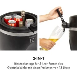 Tap2Go Mobile 2-in1 Bierzapfanlage Mit Getränkekühler 5l/13l Schwarz -Klarstein 10034006 de 0003 logo