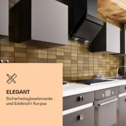 Zola 60 Dunstabzugshaube Kopffrei 60cm 190W 607m³/h LED Edelstahl/Glas -Klarstein 10034099 de 0002 logo