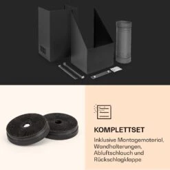 Zola 60 Dunstabzugshaube Kopffrei 60cm 190W 607m³/h LED Edelstahl/Glas -Klarstein 10034099 de 0006 logo