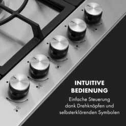 Ignito 5 Zonen Gaskochfeld 5-flammig Sabaf-Brenner Edelstahl Silber -Klarstein 10034111 de 0004 logo