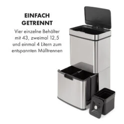 Touchless Müllsammler Sensor 72L 4 Behälter ABS PP Edelstahl Gebürstet -Klarstein 10034128 de 0003 logo