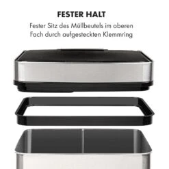 Touchless Müllsammler Sensor 72L 4 Behälter ABS PP Edelstahl Gebürstet -Klarstein 10034128 de 0010 logo