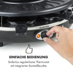 Fonduelette Raclette Und Fondue 1350W 1 Liter 38 Cm Ø Für 8 Personen -Klarstein 10034138 de 0004 logo