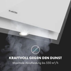 Mirage 90 Dunstabzugshaube 550 M³/h Touch-Panel Ambient EEC A++ Weiß -Klarstein 10034152 de 0003 logo