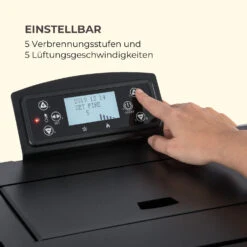 Energiewende Pelletofen 5/10 KW 5 Stufen Timer 18kg 250m³ Fernbedienung Schwarz -Klarstein 10034153 de 0007 logo