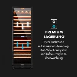 Vinovilla Grande 162 Built-in Duo Onyx Weinkühlschrank 425 Ltr 162 Fl. -Klarstein 10034157 de 0007 logo