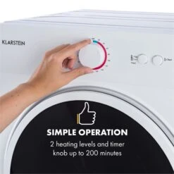 Jet Set Mini-Wäschetrockner Ablufttrockner 1020W EEK C 3kg 50cm Weiß -Klarstein 10034158 yy 0004 logo Klarstein Jet Set Waeschetrockner weiss