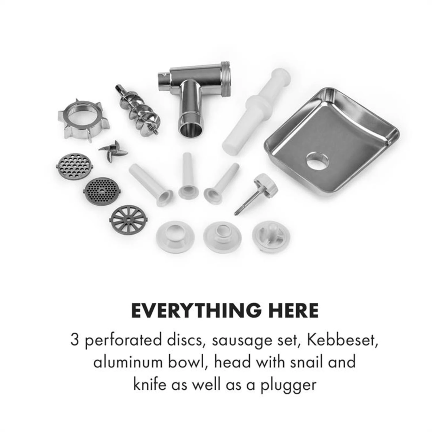 Kraftprotz Elektrischer Fleischwolf 700 W Kupfermotor Edelstahl 8 Kraftprotz Elektrischer Fleischwolf 700 W Kupfermotor Edelstahl – Bild 6