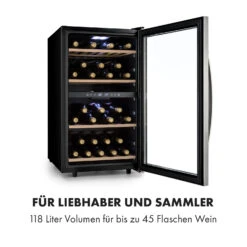 Vinamour 45 DuoWeinkühlschrank 2 Zonen 118 Ltr / 45 Fl 5-18 °C 14 Vinamour 45 DuoWeinkühlschrank 2 Zonen 118 Ltr / 45 Fl 5-18 °C -Klarstein 10034216 de 0003 logo