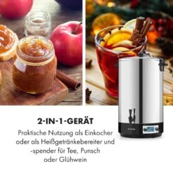 KonfiStar 50 Digital Einkocher Getränkespender 2500W 50L 100°C 180min 18 KonfiStar 50 Digital Einkocher Getränkespender 2500W 50L 100°C 180min -Klarstein 10034240 de 0007 logo