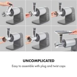 Mett Max Elektrischer Fleischwolf 600W Kupfermotor Aluminium 11 Mett Max Elektrischer Fleischwolf 600W Kupfermotor Aluminium -Klarstein 10034244 yy 0003 logo Klarstein Mett Max elektrischer Fleischwolf grau