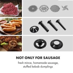 Mett Max Elektrischer Fleischwolf 600W Kupfermotor Aluminium 12 Mett Max Elektrischer Fleischwolf 600W Kupfermotor Aluminium -Klarstein 10034244 yy 0004 logo Klarstein Mett Max elektrischer Fleischwolf grau