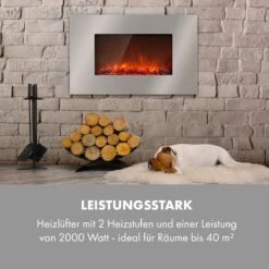 Lausanne Luxe Elektrischer Kamin 2000W 2 Heizstufen 90 Cm Edelstahl -Klarstein 10034252 de 0006 logo