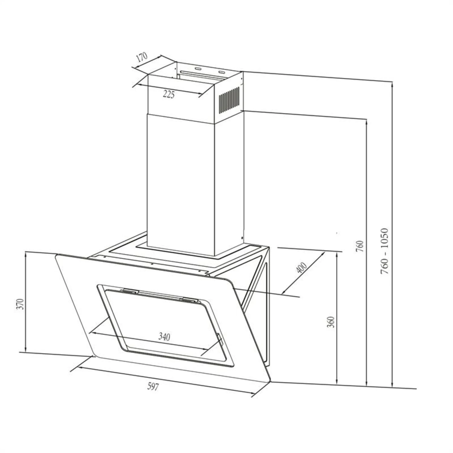 Sofia 60 Dunstabzugshaube Kopffrei 300 M³/h Touch-Control Glasfront 11 Sofia 60 Dunstabzugshaube Kopffrei 300 M³/h Touch-Control Glasfront – Bild 9