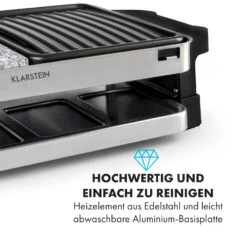 Sirloin Raclette 1500W Aluminium / Stein 8 Personen Kontroll-LED -Klarstein 10034275 de 0003 logo