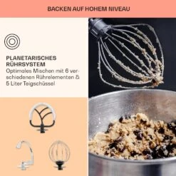 Bella Elegance Küchenmaschine 2000W/2,7PS/5,2 Ltr Edelstahl BPA-frei 14 Bella Elegance Küchenmaschine 2000W/2,7PS/5,2 Ltr Edelstahl BPA-frei -Klarstein 10034365 de 0006 usp