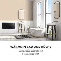 Bornholm Smart Konvektions-Heizgerät | 2000 W | SmartHeat Design: WiFi-Verbindung | LED-Display | 24-h-Timer | 2 Heizstufen: 1000 / 2000 W | IP24: Spritzwassergeschützt | Fernbedienung | Standgerät -Klarstein 10034391 de 0005 logo