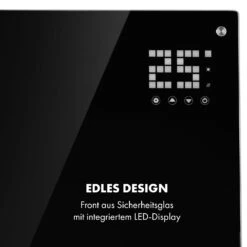 Bornholm Smart Konvektions-Heizgerät | 2000 W | SmartHeat Design: WiFi-Verbindung | LED-Display | 24-h-Timer | 2 Heizstufen: 1000 / 2000 W | IP24: Spritzwassergeschützt | Fernbedienung | Standgerät -Klarstein 10034391 de 0006 logo