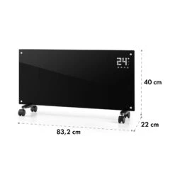 Bornholm Smart Konvektions-Heizgerät | 2000 W | SmartHeat Design: WiFi-Verbindung | LED-Display | 24-h-Timer | 2 Heizstufen: 1000 / 2000 W | IP24: Spritzwassergeschützt | Fernbedienung | Standgerät -Klarstein 10034391 yy 0009 logo