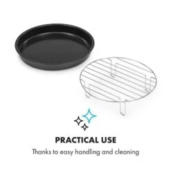 AeroVital Cube Chef Pizzateller Hoher Grilleinsatz Zubehör Edelstahl -Klarstein 10034411 yy 0005 logo Klarstein AeroVital Cube Chef Pizzateller