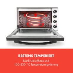 Masterchef 45 Mini-Backofen 45l 2000W 100-230 °C Timer Silber -Klarstein 10034497 de 0003 logo