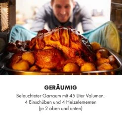 Masterchef 45 Mini-Backofen 45l 2000W 100-230 °C Timer Silber -Klarstein 10034497 de 0004 logo