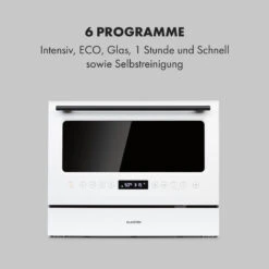 Azuria Geschirrspülmaschine 1380W 6,5L 6 Gedecke Schwarze Glasfront -Klarstein 10034510 de 0005 logo