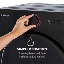 Jet Set Mini-Wäschetrockner Ablufttrockner 1020W EEK C 3kg 50cm -Klarstein 10034512 yy 0004 logo Klarstein Jet Set Waeschetrockner schwarz