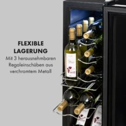 Shiraz 12 Slim Uno Weinkühlschrank 32l/12Fl.Touch 85 W 5-18 °C LED -Klarstein 10034625 de 0006 logo