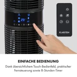Twister Turmventilator 45 W | 343 M³/h Oszillation Touch Fernbedienung 13 Twister Turmventilator 45 W | 343 M³/h Oszillation Touch Fernbedienung -Klarstein 10034669 de 0003 logo